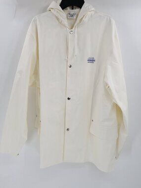 Grundens Clipper 82 Hooded Commercial Fishing Jacket mens XL white Hooded boat